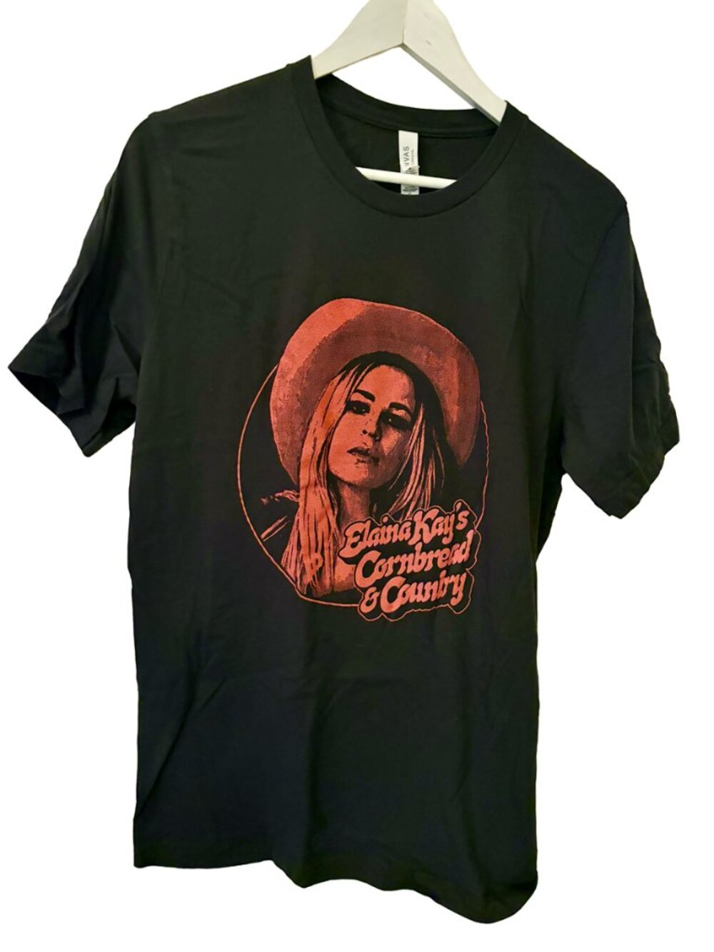 Elaine Kay's Cornbread & Country Black Graphic Tee Western Cowgirl Shirt XL